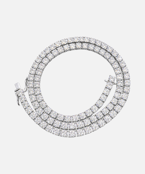 S925 SILVER MOISSANITE TENNIS CHAIN 14K GOLD