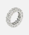 S925 SILVER MOISSANITE BAGUETTE BAND RING 14K GOLD