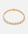 S925 SILVER MOISSANITE CROSS TENNIS BRACELET 14K GOLD